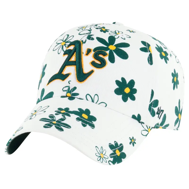 '47 Athletics Daisy Delight Hat – Girls' White Clean-Up Adjustable Cap 1