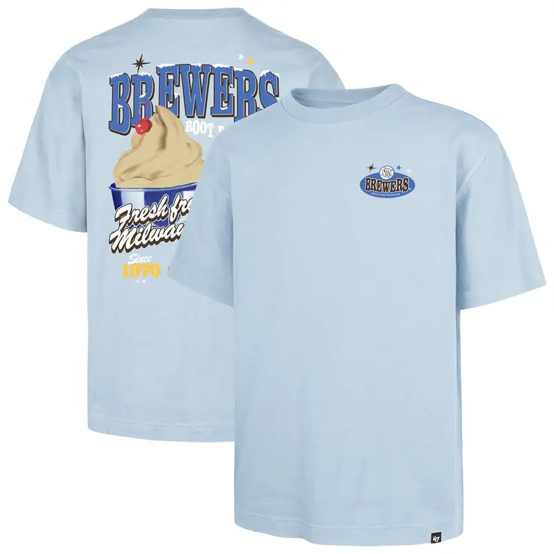 '47 Brand Men'S Light Blue Miami Marlins Ice Cream Parlor Foundation T-Shirt 1