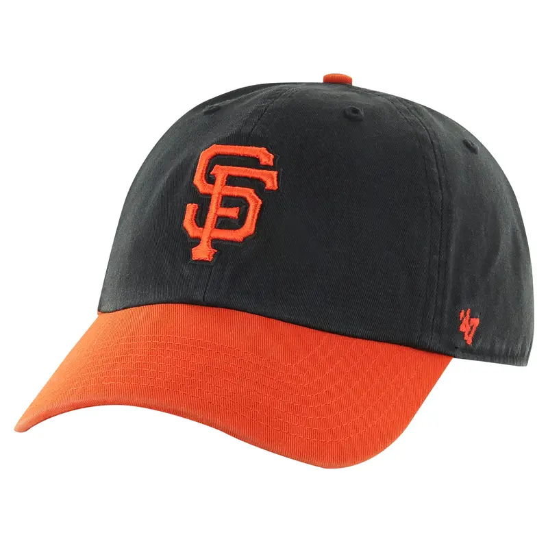 '47 Brand Men'S San Francisco Giants Black/Orange Clean Up Adjustable Cap 1