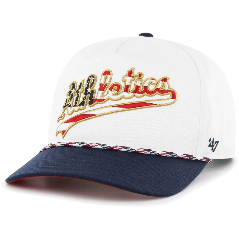 '47 Men'S Athletics Flag Script White Snapback Hat 1
