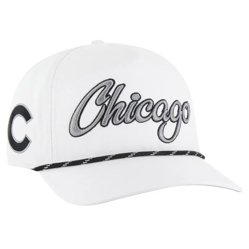 '47 Men'S Chicago Cubs White Overhand Speckle Rope Adjustable Hat 1