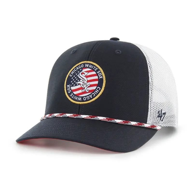 '47 Men'S Chicago White Sox Union Patch Navy Trucker Hat 1