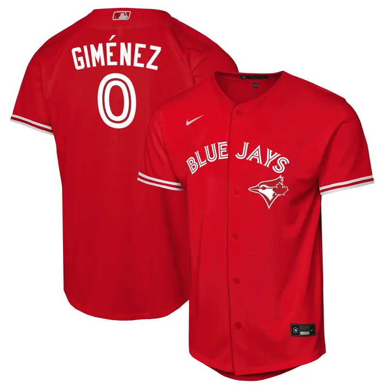 Andrés Giménez Toronto Blue Jays Canada Day Youth Replica Jersey – Red By Nike 1