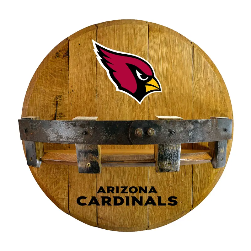 Arizona Cardinals Handcrafted Oak Bar Shelf With Team-Inspired Detailing 1