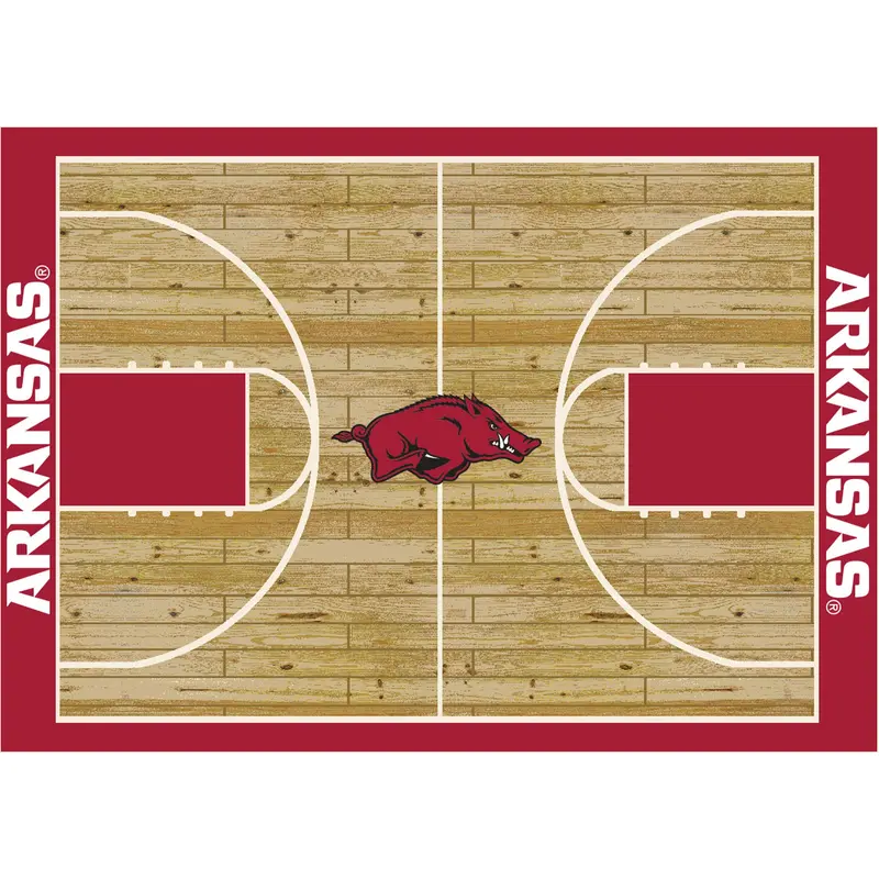 Arkansas Razorbacks 4X6 Basketball Court Rug 1