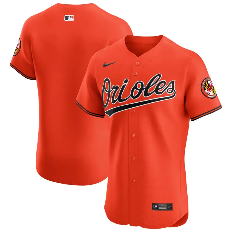 Baltimore Orioles Orange Alternate Vapor Premier Elite Patch Jersey – Nike For Men 1