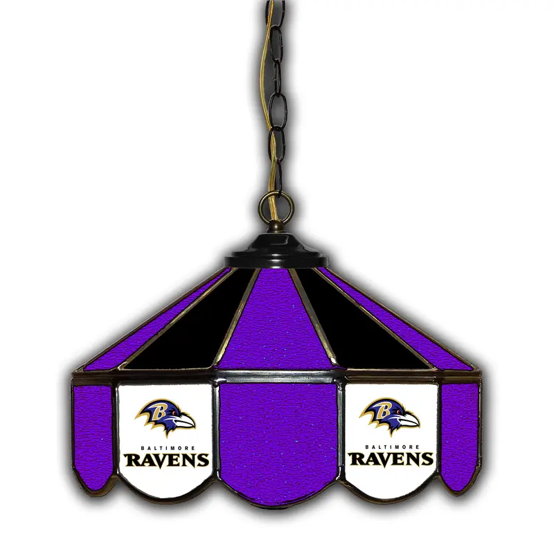 Baltimore Ravens 14-Inch Glass Pub Lamp – Nfl Fan Bar Light 1