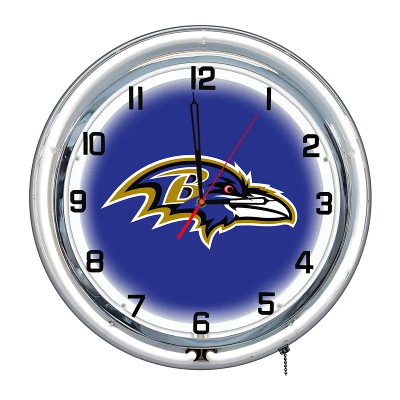Baltimore Ravens 18-Inch Gothic-Style Neon Clock 1