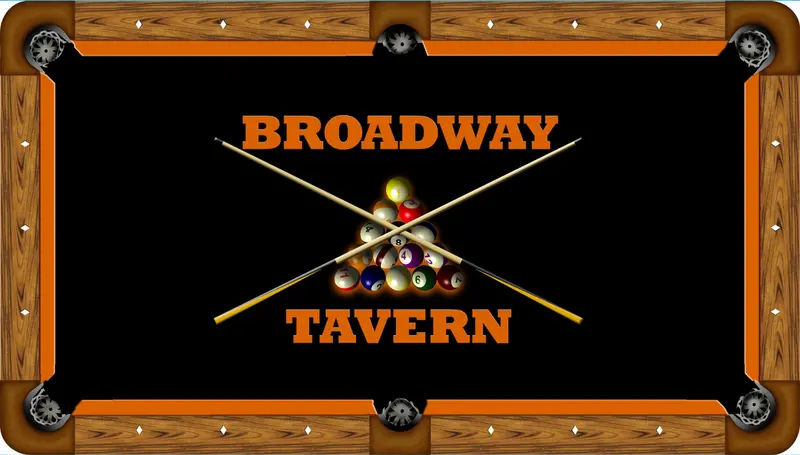 Broadway Tavern Themed Pool Table Felt – Custom 7Ft–9Ft Billiard Cloth 1