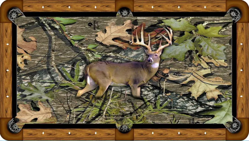 Camo Deer Pattern Pool Table Felt – Outdoor-Inspired Billiard Cloth 1