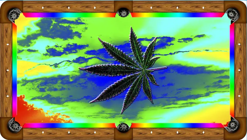 Cannabis Leaf Design Pool Table Felt – Custom 7Ft–9Ft Billiard Cloth 1