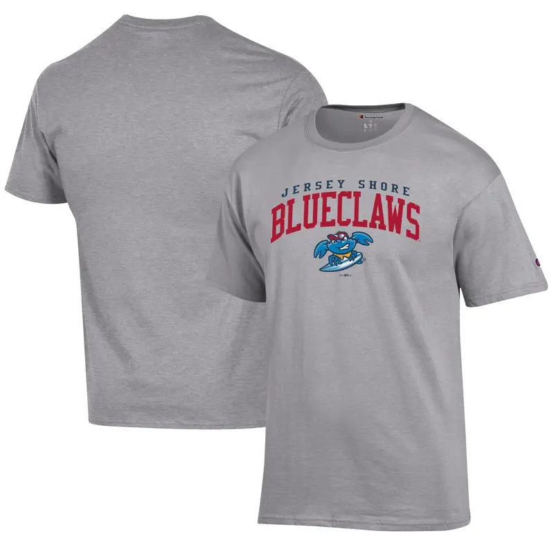 Champion Jersey Shore Blueclaws Gray Jersey-Inspired Tri-Blend Top 1