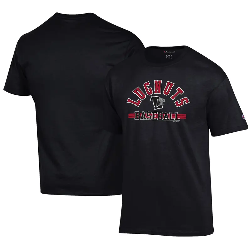 Champion Lansing Lugnuts Black Logo Jersey-Style Tri-Blend Tee 1