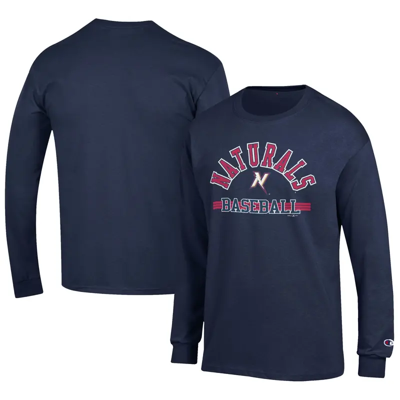 Champion Men'S Navy Northwest Arkansas Naturals Long Sleeve Jersey T-Shirt 1
