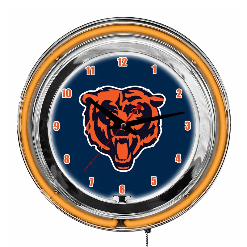 Chicago Bears 14-Inch Glow-In-The-Dark Neon Wall Clock 1