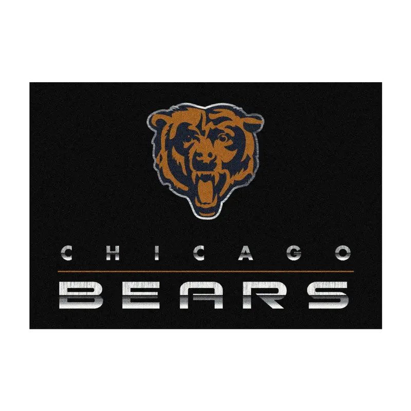 Chicago Bears Sleek Chrome 8X11 Area Rug 1