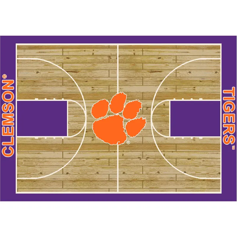 Clemson Tigers 8X11 College Basketball Area Rug 1