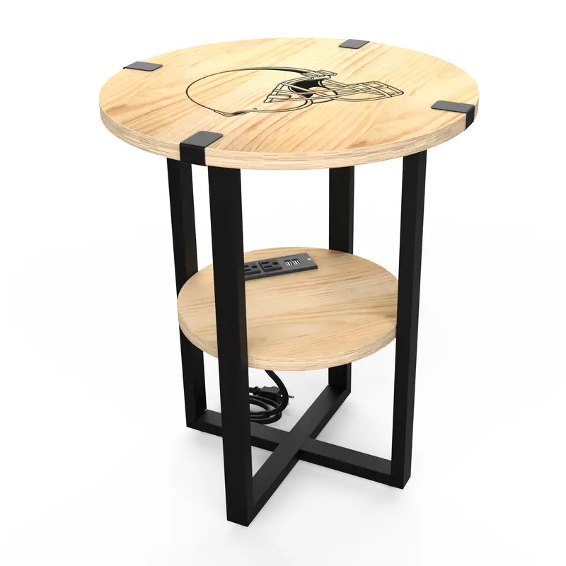 Cleveland Browns Side Table With Built-In Wireless Charger 1