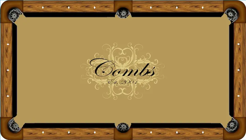 Combs Emblem Custom Pool Table Felt – Distinctive Billiard Cloth 1