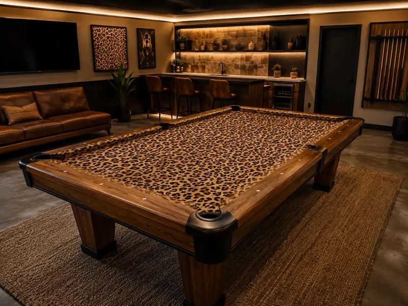 Custom Leopard Print Pool Table Felt – Personalized Billiard Cloth For 7Ft, 8Ft & 9Ft Tables 1