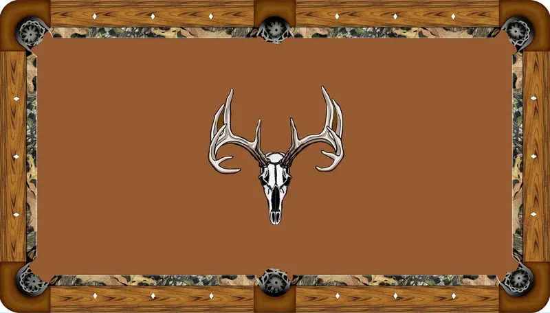 Deer Antler Motif Custom Billiard Felt – 7Ft–9Ft Pool Table Cloth 1