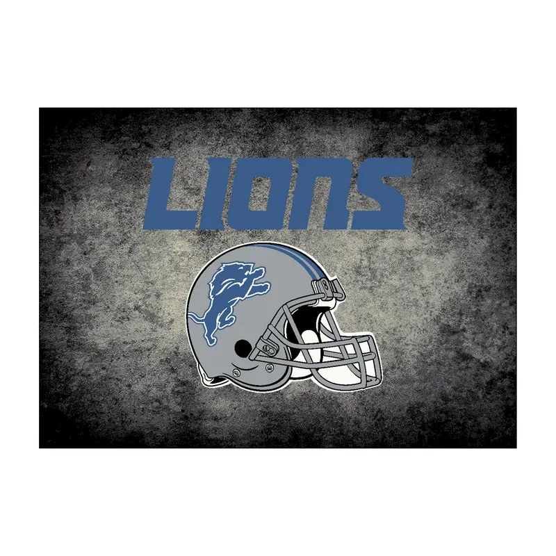 Detroit Lions 4X6 Rustic-Look Distressed Rug 1