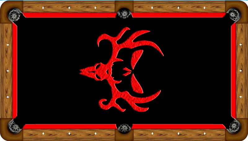 Evil Skull Motif Pool Table Felt – Bold Custom-Printed Billiard Cloth For Standard Tables 1