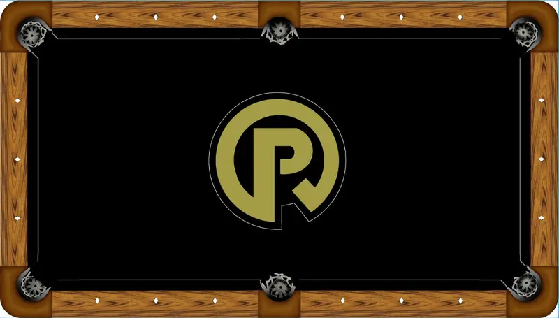 Golden P Monogram Pool Table Felt – Elegant Custom Billiard Cloth 1