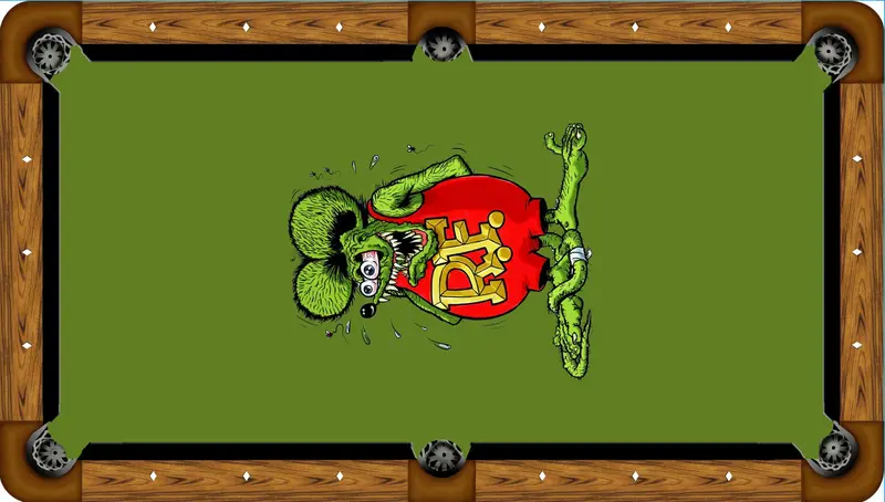 Greedy Rat Graphic Custom Pool Table Felt – 7Ft, 8Ft, Or 9Ft Billiard Fabric 1