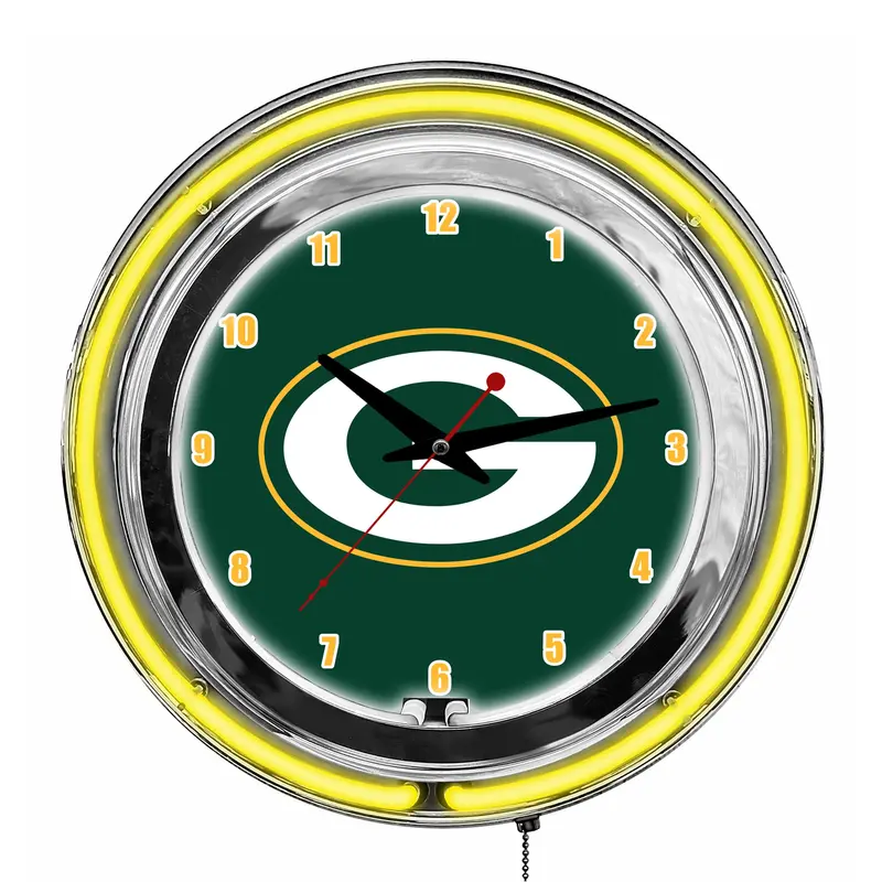 Green Bay Packers 14-Inch Neon Wall Clock 1