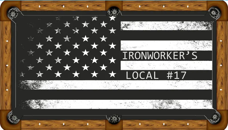 Iron Worker Flag Design Pool Table Felt – Custom Billiard Cloth For Standard Table Sizes 1