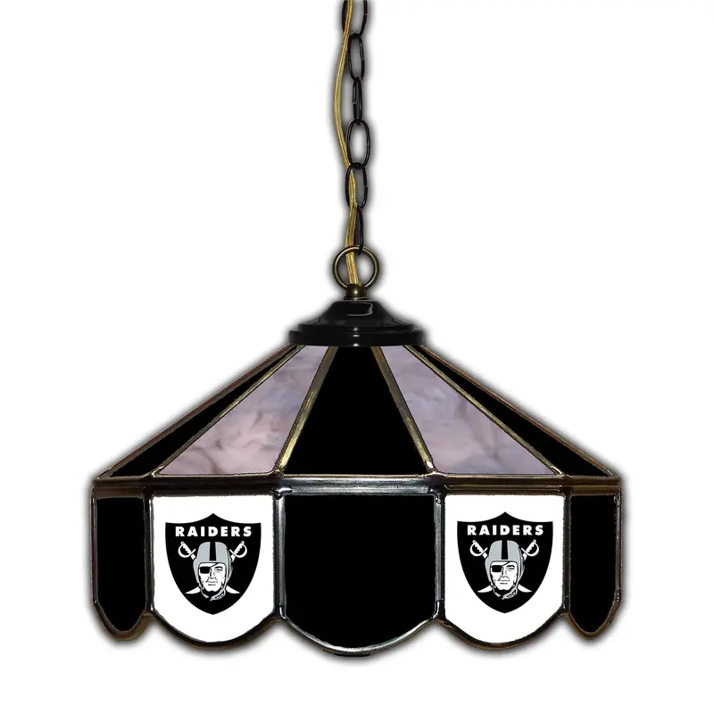 Las Vegas Raiders 14-Inch Glass Tavern Light 1