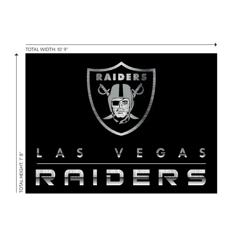Las Vegas Raiders Glossy Chrome 8X11 Floor Rug 1