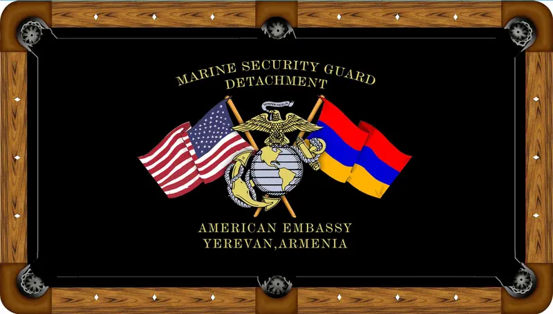 Marine Security Guard Themed Pool Table Felt – Custom 7Ft, 8Ft, Or 9Ft Cloth 1