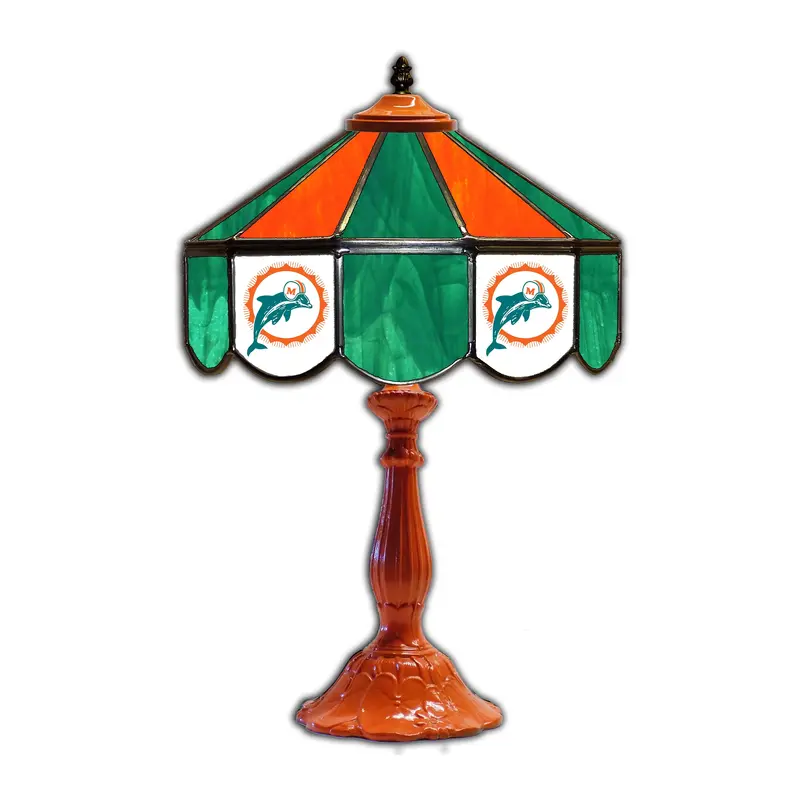 Miami Dolphins 21-Inch Glass Table Lamp – Coastal-Inspired Nfl Lighting 1