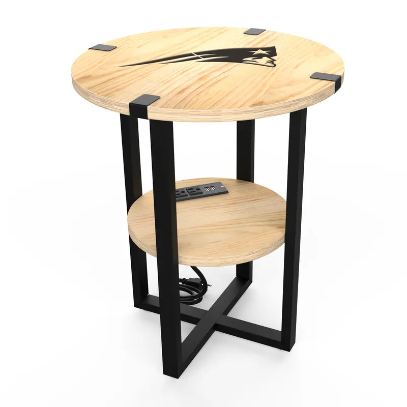 New England Patriots Side Table Including High-Speed Wireless Charging 1