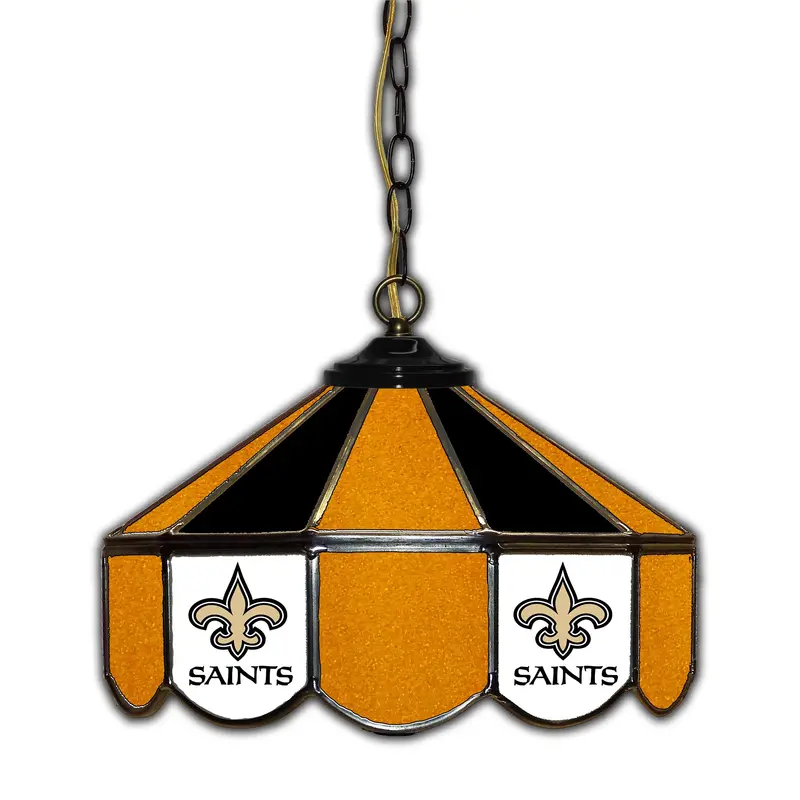New Orleans Saints 14-Inch Glass Pub Lamp – Decorative Nfl Bar Light 1