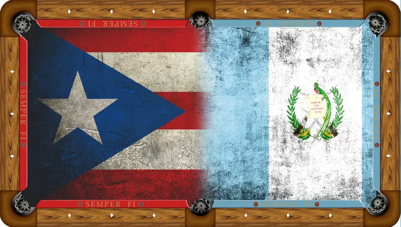 Puerto Rico Flag Fusion Custom Pool Table Felt – Patriotic Mixed-Design Billiard Cloth 1