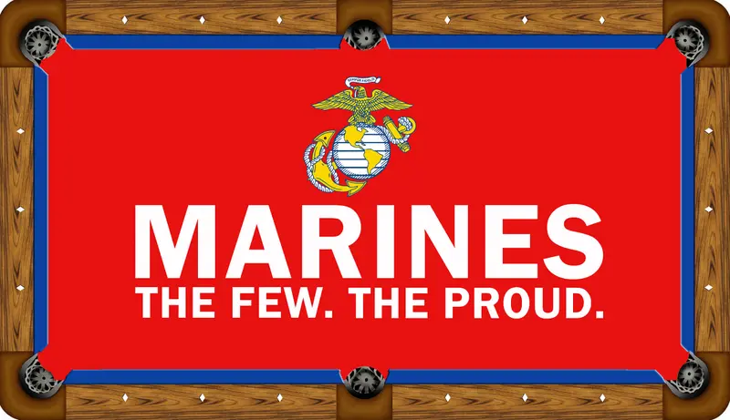 Red Marines Custom Pool Table Felt – Military-Style Red-Themed Billiard Cloth 1
