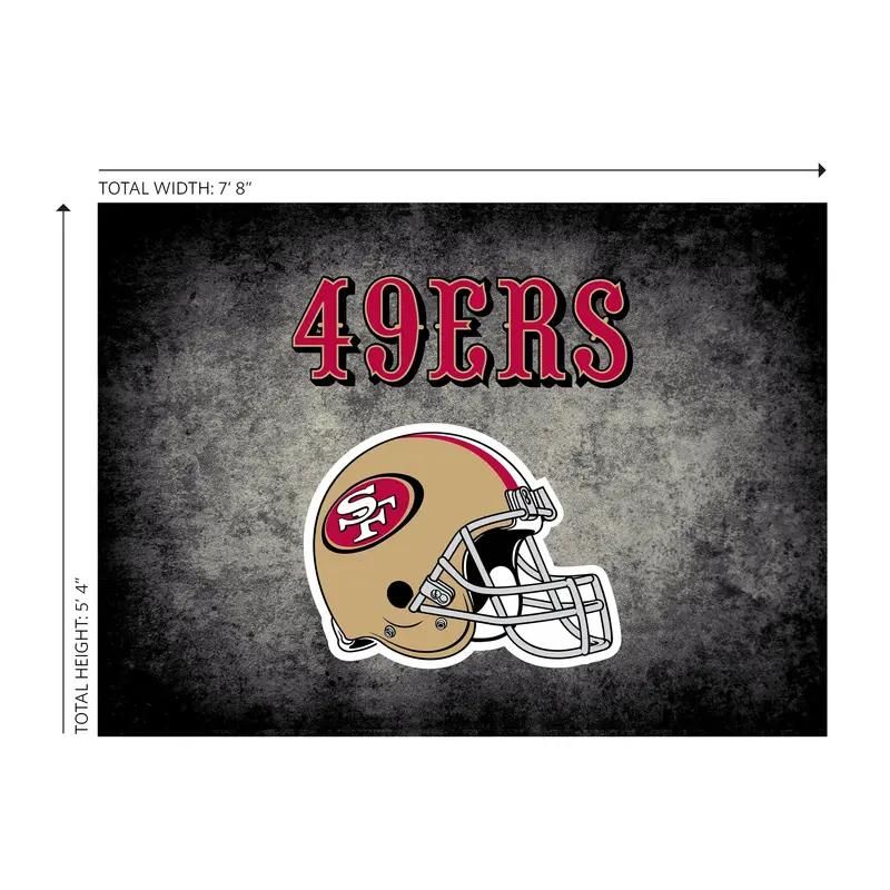 San Francisco 49Ers Distressed-Rustic 6X8 Area Rug 1