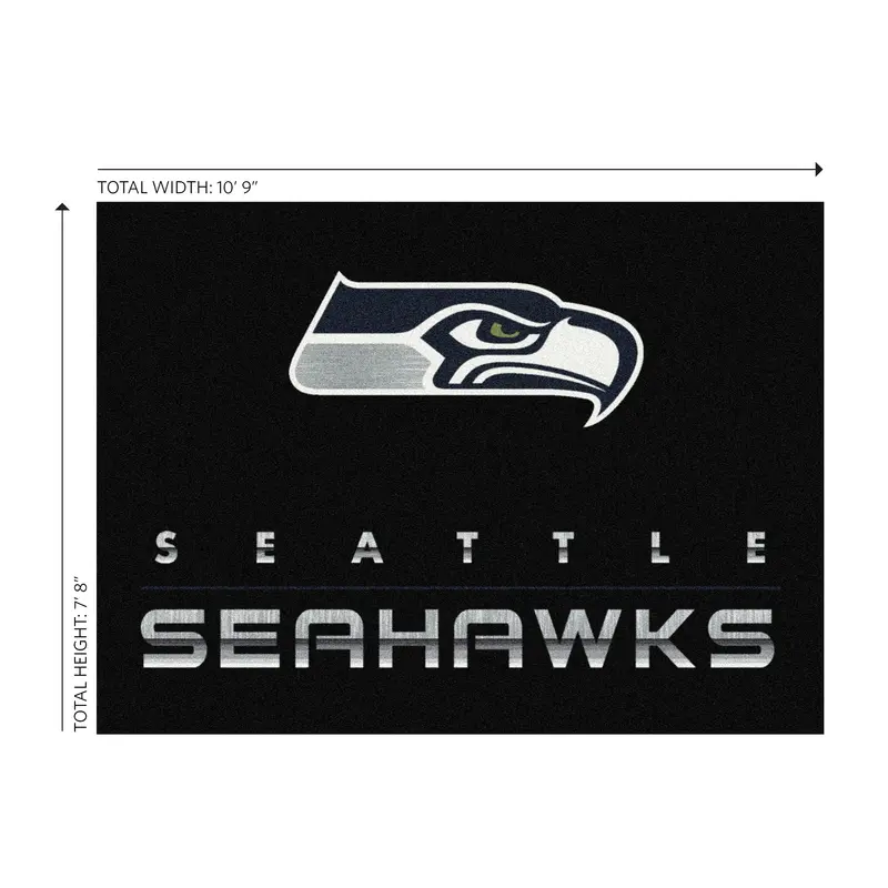 Seattle Seahawks Chrome-Accent 8X11 Floor Rug 1