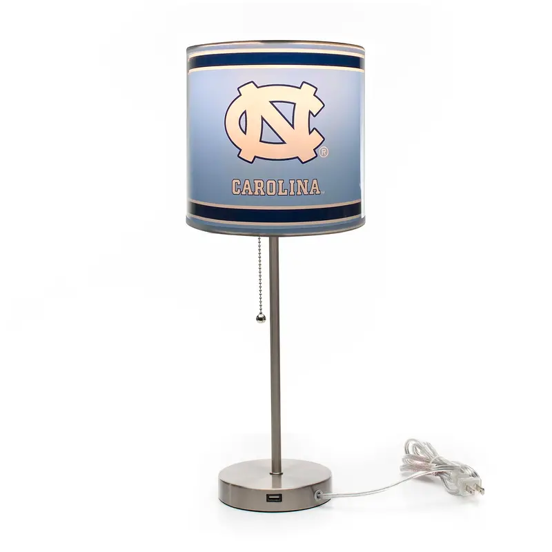 Unc Chapel Hill Chrome Accent Lamp – Tar Heels Design 1