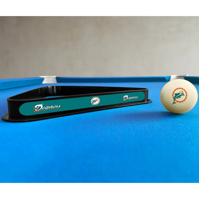 Vintage Miami Dolphins Billiards Set: Cue Ball & Rack 1