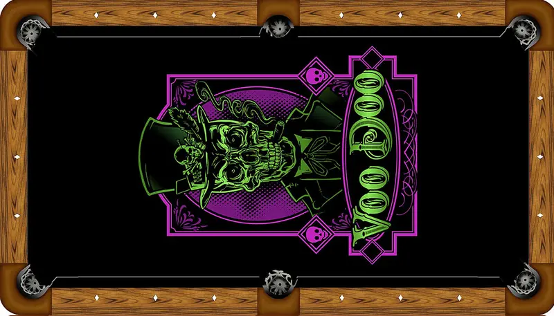 Voodoo Custom Pool Table Felt – Mystical & Ornate Printed Billiard Table Cloth 1