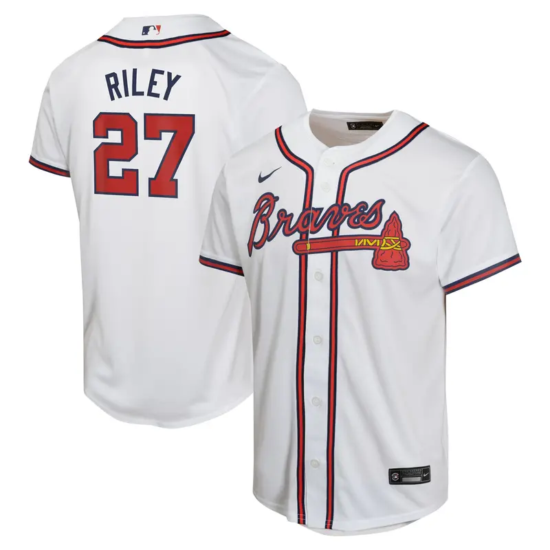 Youth Nike Austin Riley Atlanta Braves White Home Jersey 1