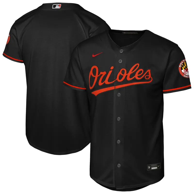 Youth Nike Black Bal Orioles Alternate Jersey 1