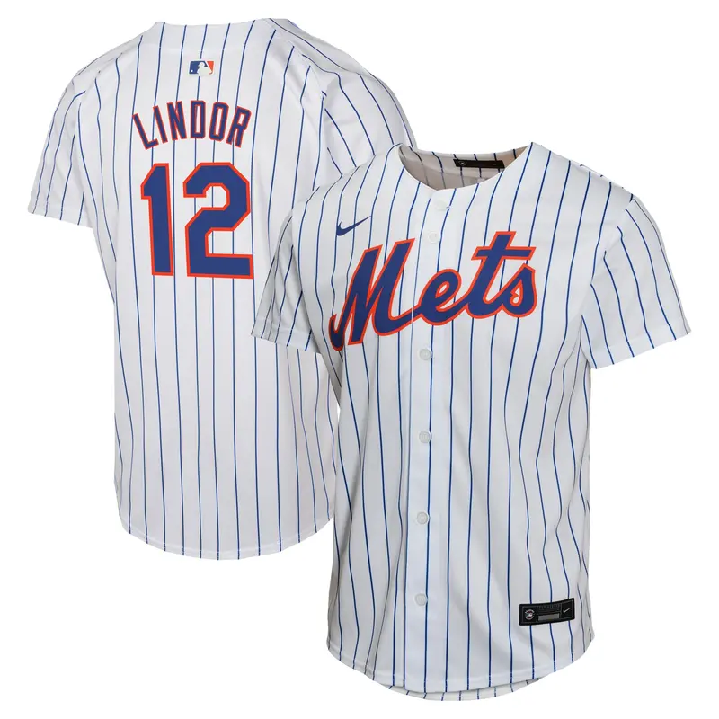 Youth Nike Francisco Lindor New York Mets White Home Jersey 1