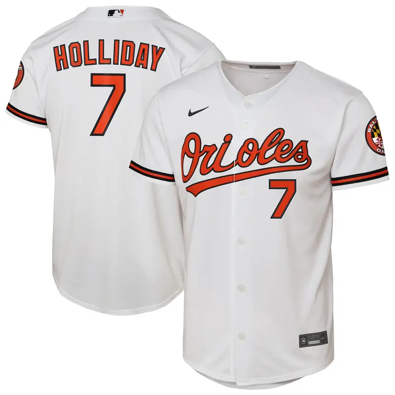 Youth Nike Jackson Holliday White Bal Orioles Home Jersey 1