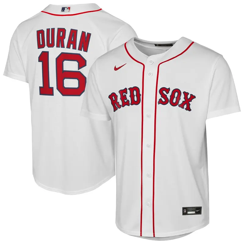 Youth Nike Jarren Duran Red Sox White Home Replica Jersey 1