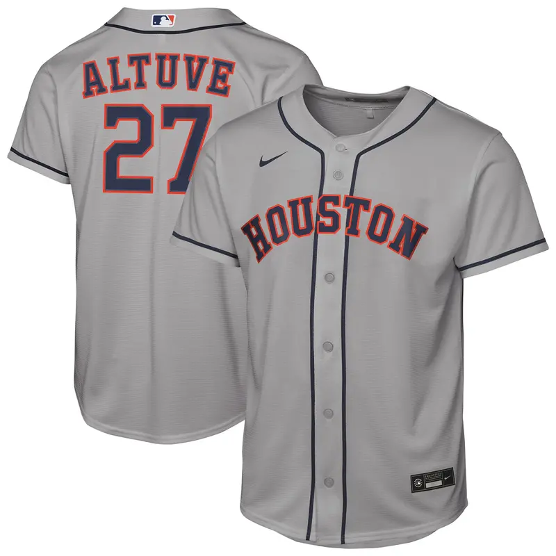Youth Nike Jose Altuve Houston Astros Gray Road Replica Jersey 1